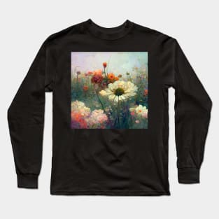 Beautiful flower garden in pastel colors. Long Sleeve T-Shirt